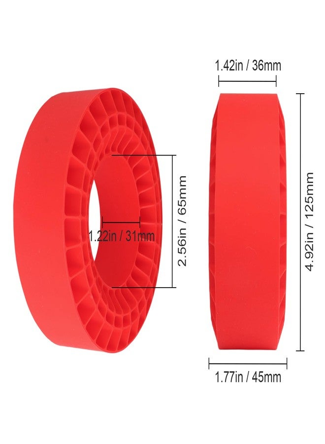 Hobbyfire Soft 2.2" Silicone Tire Inserts for RC Crawlers, 4-Pack - Fits 132-134 mm 5.25" OD, 125×45 mm - Waterproof, Sidewall Stabilization, Traction and Climbing Control (Red) - Image 2
